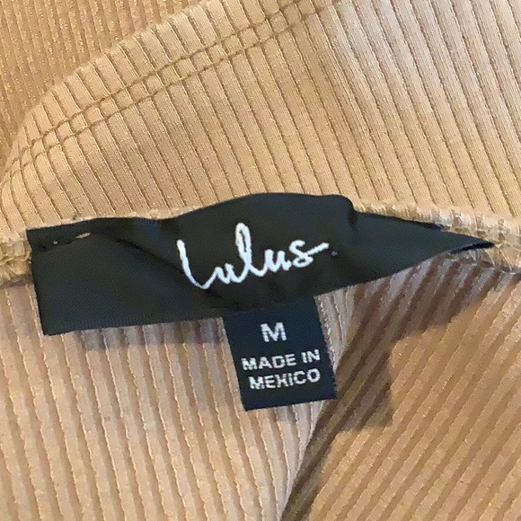 LULU’S Women’s Tan 2 Piece Bodycon Neutral Capsule Stretchy Tank/Skirt Set M - Picture 5 of 7